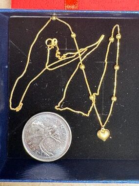 18k Gold Heart Pendant Necklace - Classic Women's Jewelry Dainty  18 inches